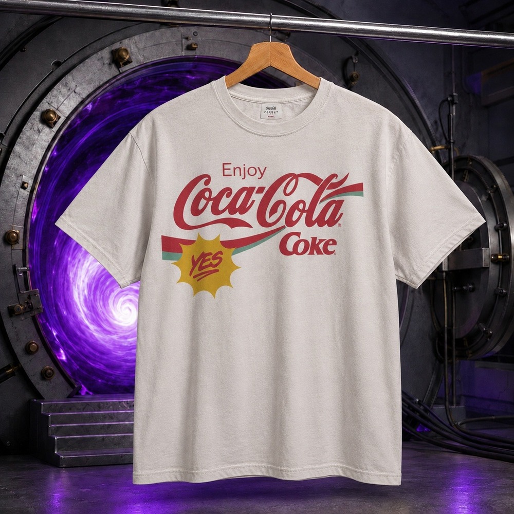 PacSun Soda Graphic T-Shirt Tan Small Enjoy Coke Retro Streetwear Tee